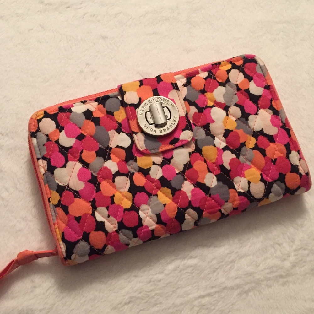 Vera Bradley Turn Lock Wallet | Pink Confetti